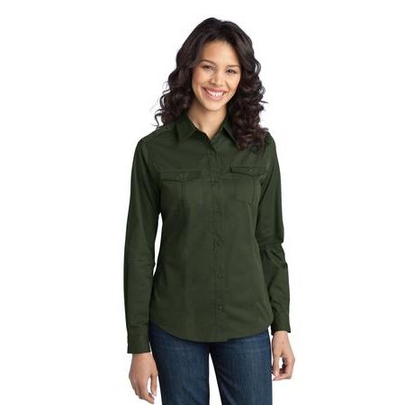 Port Authority ®  Ladies Stain-Resistant Roll Sleeve Twill Shirt. L649